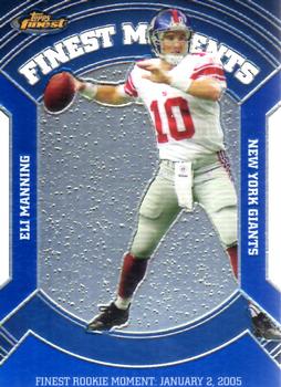 2007 Finest - Moments Blue Refractors #VFM-EM Eli Manning Front