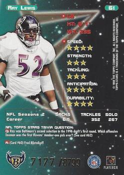 1998 Topps Stars #61 Ray Lewis Back