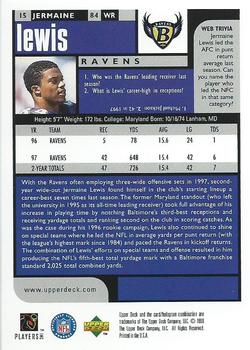 1998 UD Choice #15 Jermaine Lewis Back