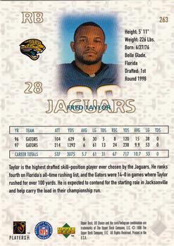 1998 UD Choice #263 Fred Taylor Back