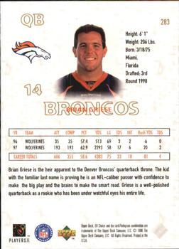 1998 UD Choice #283 Brian Griese Back