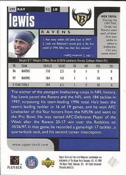 1998 UD Choice #299 Ray Lewis Back