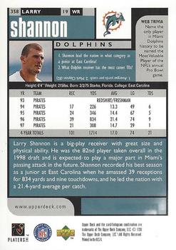 1998 UD Choice #358 Larry Shannon Back