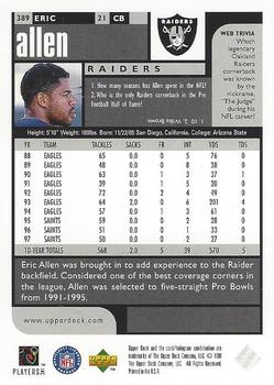 1998 UD Choice #389 Eric Allen Back