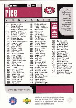 1998 UD Choice #438 Jerry Rice Back