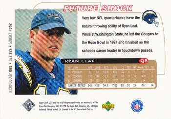 1998 Upper Deck UD3 #182 Ryan Leaf Back