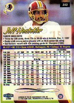 1998 Ultra #243 Jeff Hostetler Back