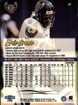 1998 Ultra #18 Eric Green Back