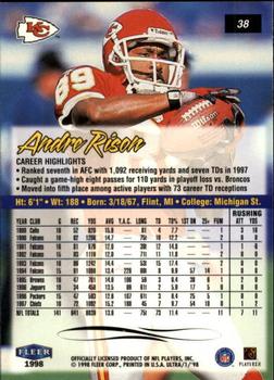 1998 Ultra #38 Andre Rison Back