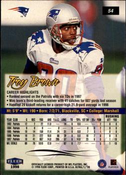 1998 Ultra #54 Troy Brown Back