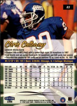 1998 Ultra #83 Chris Calloway Back