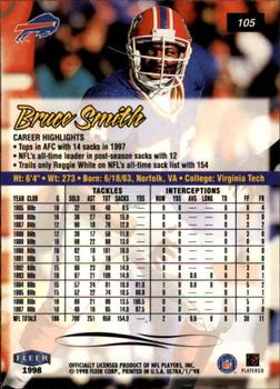 1998 Ultra #105 Bruce Smith Back