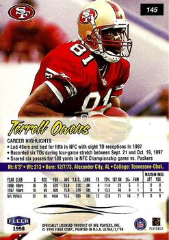 1998 Ultra #145 Terrell Owens Back