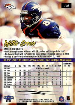 1998 Ultra #146 Willie Green Back