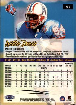 1998 Ultra #155 Willie Davis Back