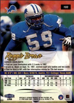 1998 Ultra #193 Reggie Brown Back