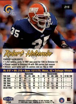 1998 Ultra #215 Robert Holcombe Back