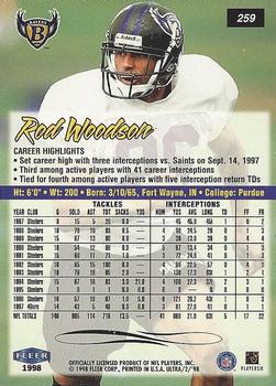 1998 Ultra #259 Rod Woodson Back