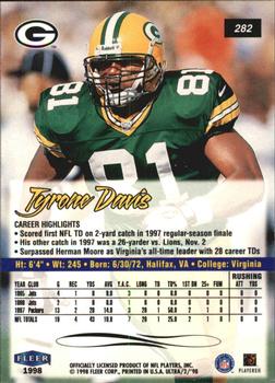 1998 Ultra #282 Tyrone Davis Back