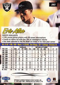 1998 Ultra #283 Eric Allen Back