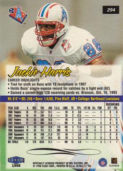 1998 Ultra #294 Jackie Harris Back