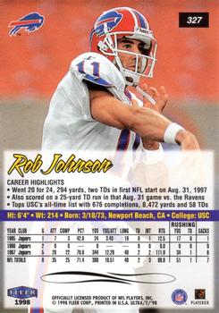1998 Ultra #327 Rob Johnson Back