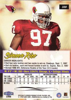 1998 Ultra #330 Simeon Rice Back