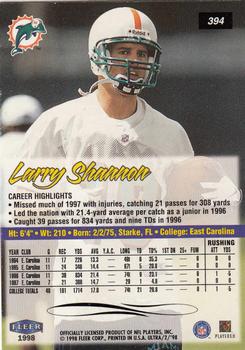 1998 Ultra #394 Larry Shannon Back