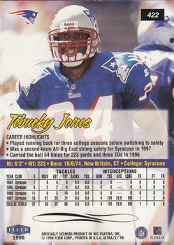 1998 Ultra #422 Tebucky Jones Back