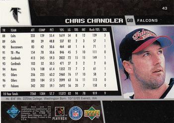 1998 Upper Deck #43 Chris Chandler Back