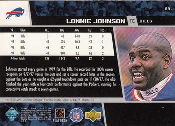 1998 Upper Deck #69 Lonnie Johnson Back