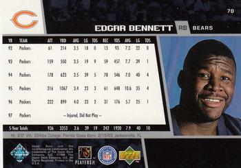1998 Upper Deck #78 Edgar Bennett Back