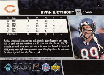 1998 Upper Deck #81 Ryan Wetnight Back