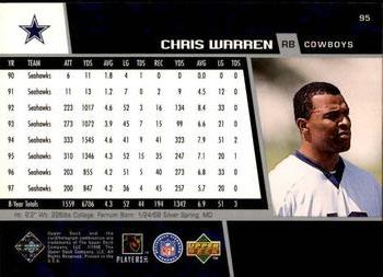 1998 Upper Deck #95 Chris Warren Back