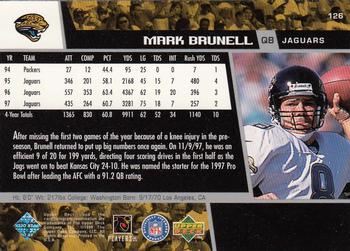 1998 Upper Deck #126 Mark Brunell Back