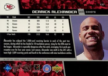 1998 Upper Deck #137 Derrick Alexander Back
