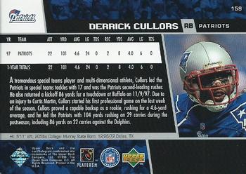 1998 Upper Deck #159 Derrick Cullors Back