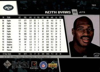 1998 Upper Deck #181 Keith Byars Back