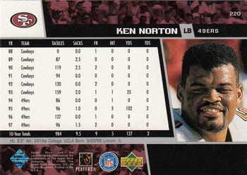 1998 Upper Deck #220 Ken Norton Back