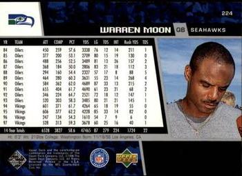 1998 Upper Deck #224 Warren Moon Back