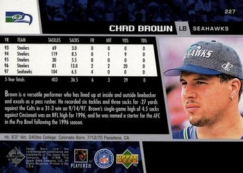 1998 Upper Deck #227 Chad Brown Back