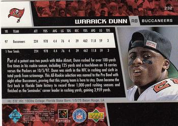 1998 Upper Deck #232 Warrick Dunn Back