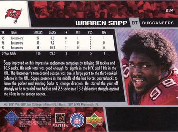 1998 Upper Deck #234 Warren Sapp Back