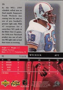 1998 Upper Deck Black Diamond #26 Frank Wycheck Back