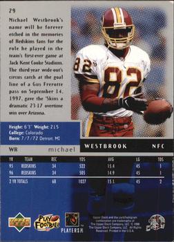 1998 Upper Deck Black Diamond #29 Michael Westbrook Back