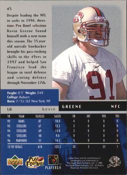 1998 Upper Deck Black Diamond #45 Kevin Greene Back