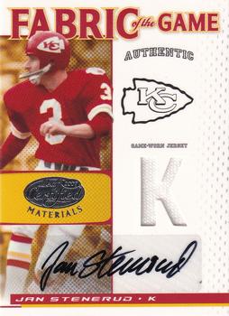 2007 Leaf Certified Materials - Fabric of the Game Autographs Position #FOG-106 Jan Stenerud Front