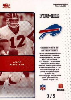 2007 Leaf Certified Materials - Fabric of the Game Autographs Position #FOG-122 Jim Kelly Back