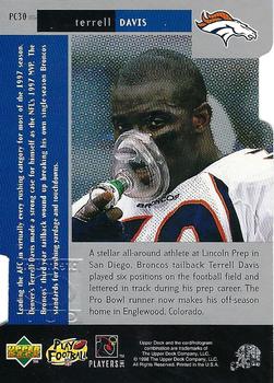 1998 Upper Deck Black Diamond - Premium Cut #PC30 Terrell Davis Back