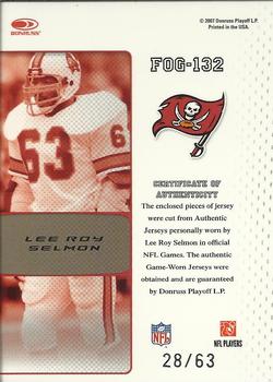 2007 Leaf Certified Materials - Fabric of the Game Jersey Number #FOG-132 Lee Roy Selmon Back